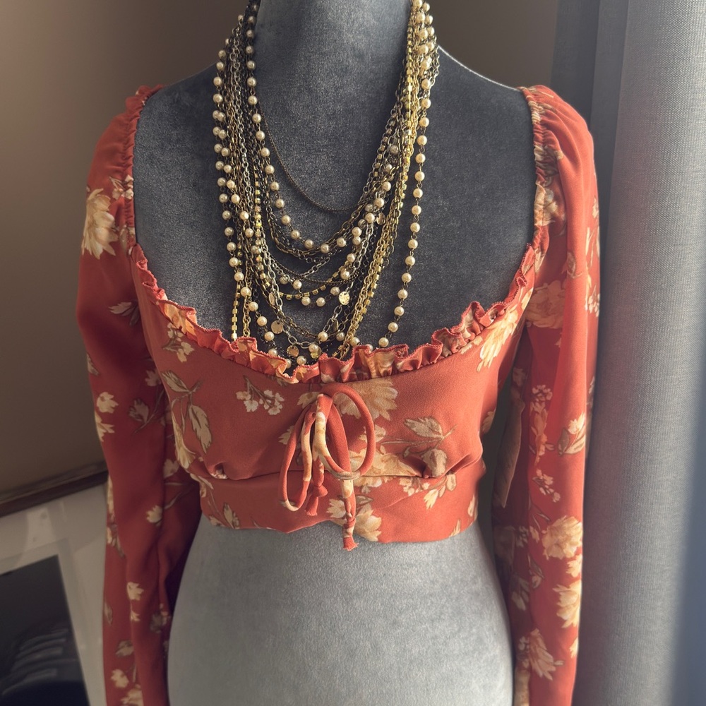 Floral Rust Women's Top